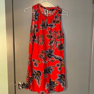 Loft Red floral romper Sz S